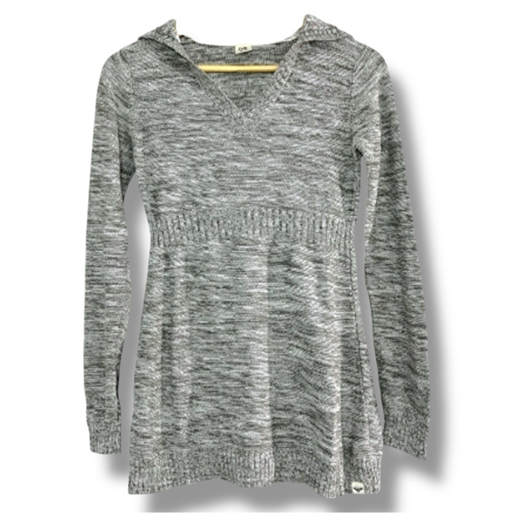 Roxy Hooded Tunic Top Marble Grey/Beige
